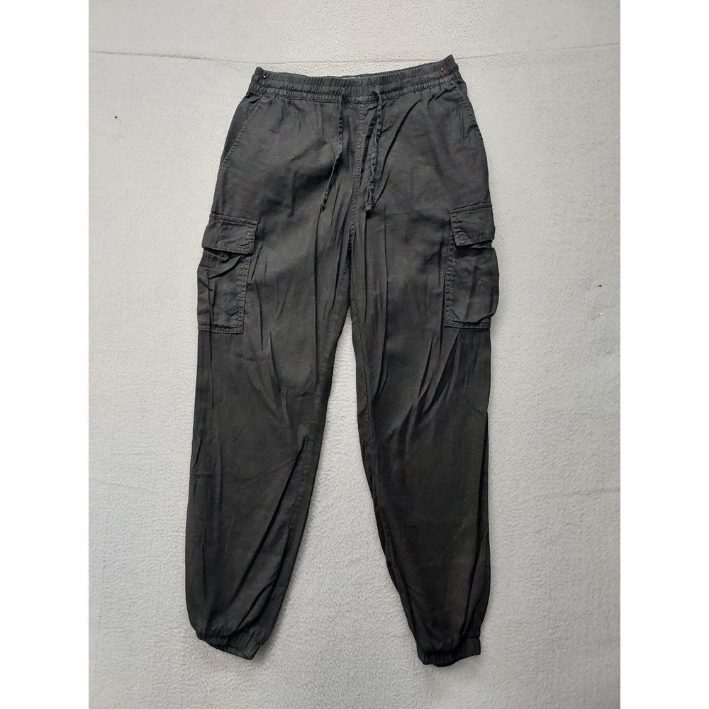 Letter to Juliet Women Joggers Pants S Black Drawstring Cargo Pockets Comfort